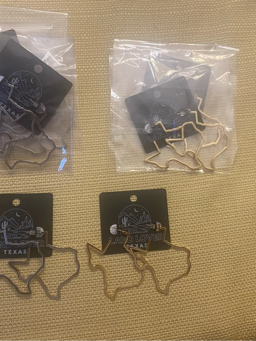 Gold or Silver Texas Outline Earrings - sterling silver